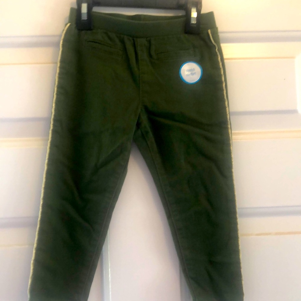NWOT! Carter’s, Olive Green Pants with Gold Stripe down Sides! Size 24 months!